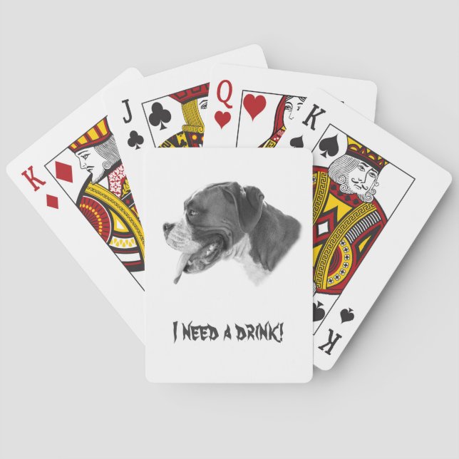 J'ai besoin d'une boisson ! Cartes de jeu drôles (dos)
