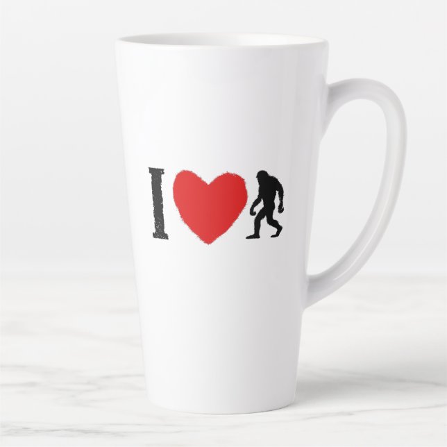 J'ai ❤️ Bigfoot Café Mug - Classique Cryptid Lover (Droite)