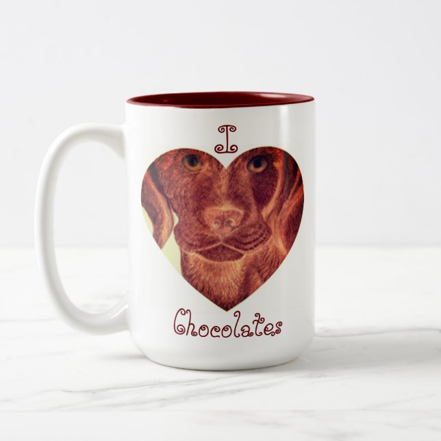 J'Ai Coeur Chocolates Mug café à deux tons (Gauche)