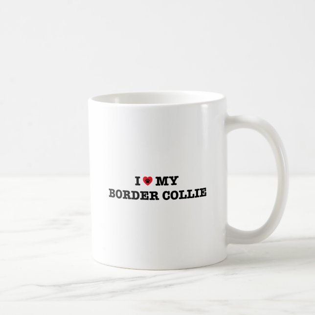 J'Ai Coeur Ma Frontière Collie Café Mug (Droite)