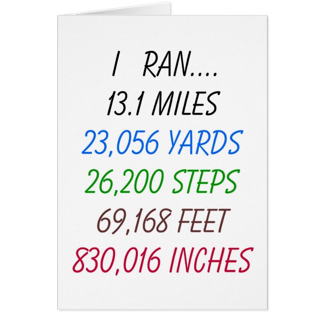 J'ai couru 13,1 milles (Devant)