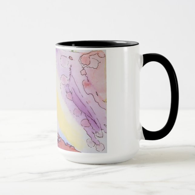 J'ai créé la conception colorée sur cette tasse (Droite)