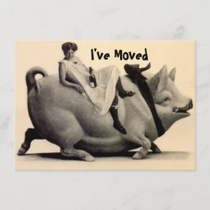 J'ai déménagé ferme ferme ranch Vintage faire-part