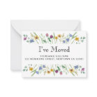 J'ai déménagé Floral Moving Faire-part Mini carte