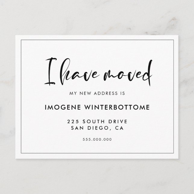 J'ai déménagé Moderne faire-part de typographie te (Devant)