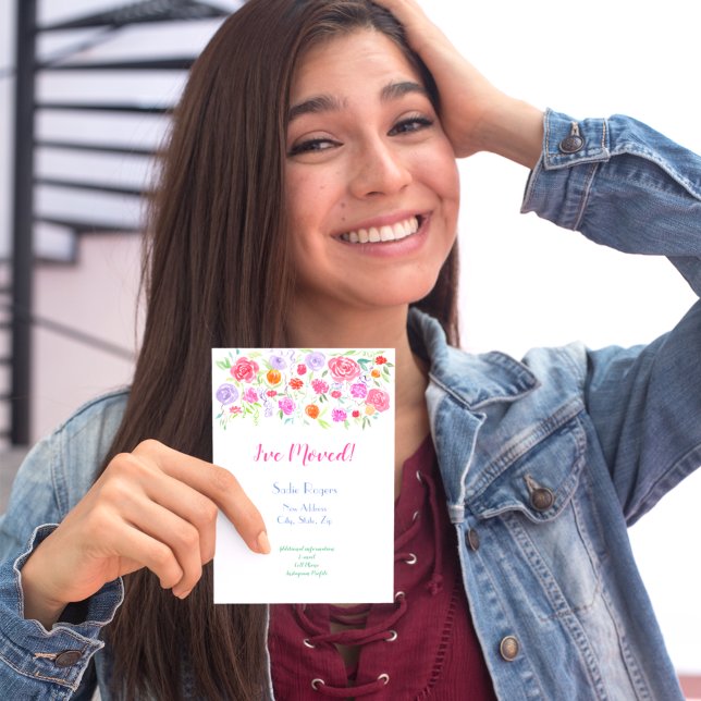 J'ai déplacé des Roses d'aquarelle Faire-part (Créateur téléchargé)