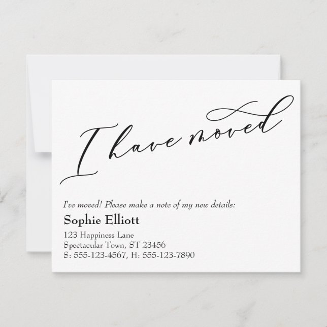 J'Ai Déplacé Un Nouveau Faire-part D'Adresse (Devant)