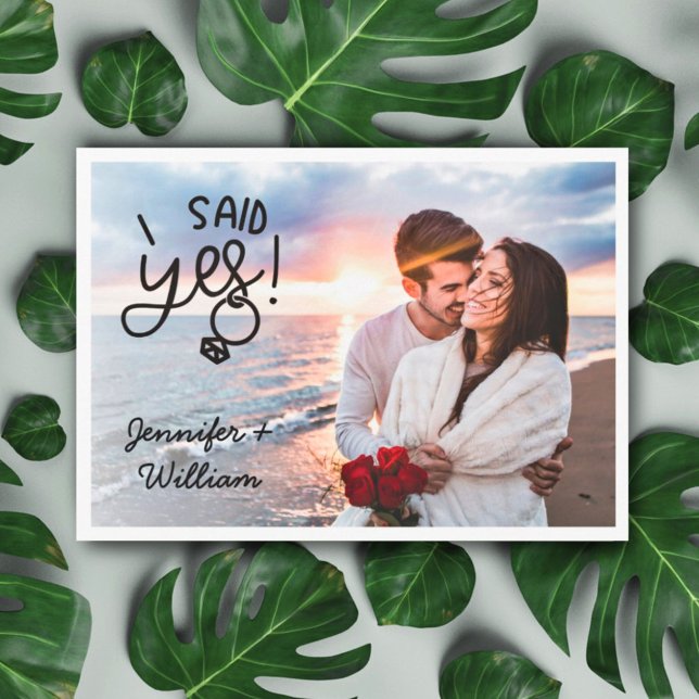 J'ai dit oui faire-part fiançailles QR Code 2 phot (Créateur téléchargé)