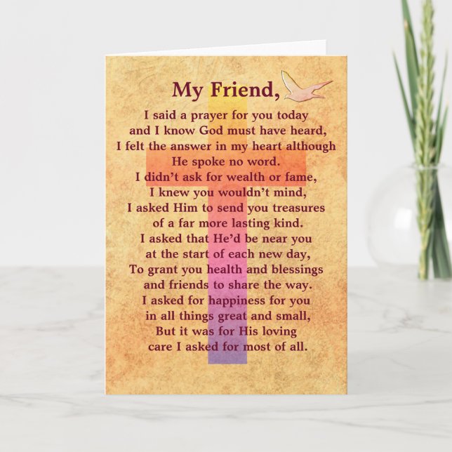 J'ai dit une prière -- carte de voeux inspirée (Devant)