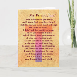 J'ai dit une prière -- carte de voeux inspirée