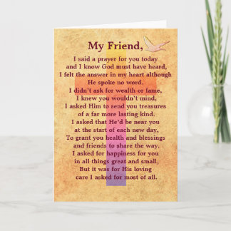 J'ai dit une prière -- carte de voeux inspirée