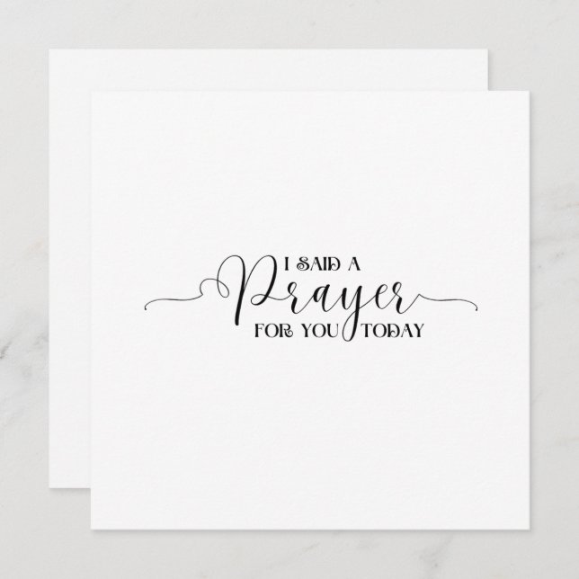 J'ai dit une prière pour vous aujourd'hui Carte (Devant / Derrière)