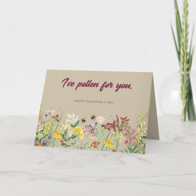 J'ai du pollen pour toi Carte Saint Valentin (Devant)