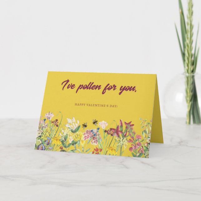 J'ai du pollen pour toi Carte Saint Valentin (Devant)