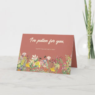 J'ai du pollen pour toi Carte Saint Valentin