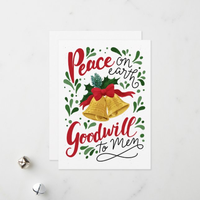 J'ai entendu les cloches Carte de vacances plate (Devant/Arrière en situation)