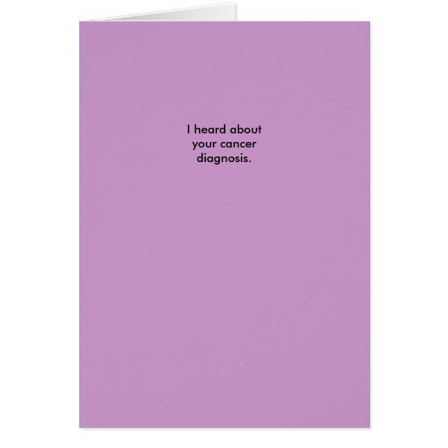 J'ai entendu parler de votre diagnostic de cancer (Devant)