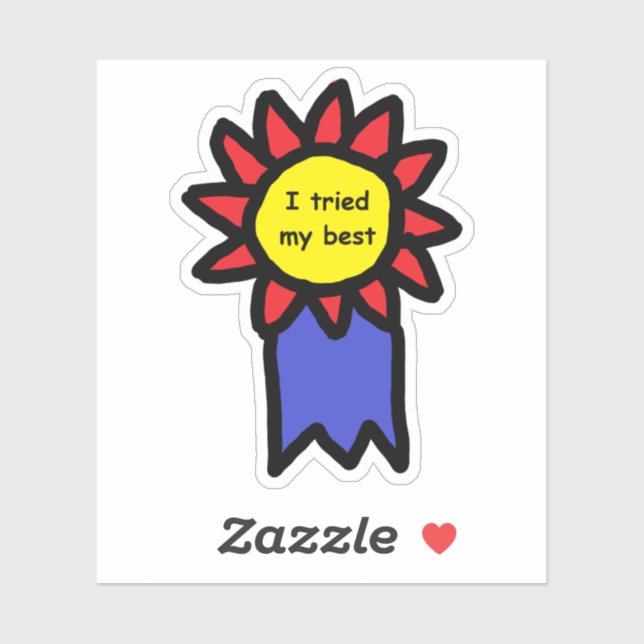 J'Ai Essayé Mon Meilleur Sticker Die Cut Award (Feuille)