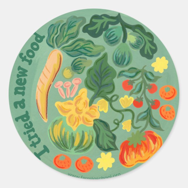 "J'Ai Essayé Un Nouvel Aliment" Sticker Rond (Devant)