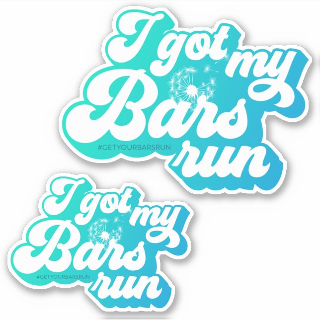 J'Ai Eu Mes Bars Run - Bleu Vinyl Sticker (Devant)