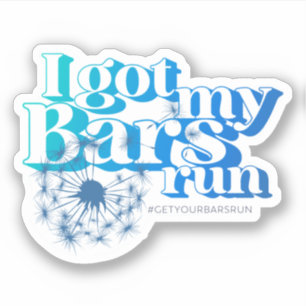J'Ai Eu Mes Bars Run - Stickers Vinyl Bleu