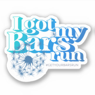 J'Ai Eu Mes Bars Run - Stickers Vinyl Bleu