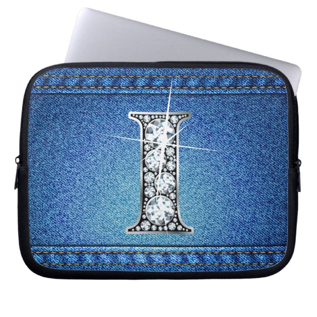 J'Ai Faux "Diamond" Denim Stitch Sac Électronique (Devant)