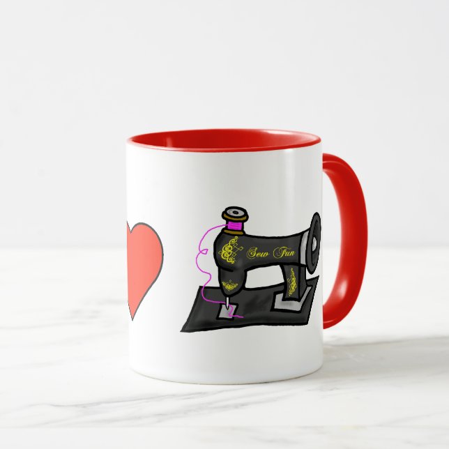 J'ai le coeur coudre de la Mug (Devant droit)