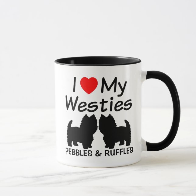 J'Ai Le Coeur De Mes Deux Chiens Westie Mug (Droite)