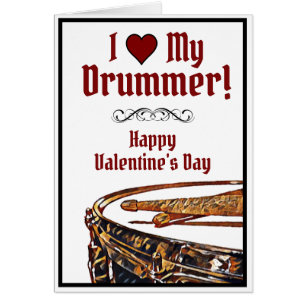 J'AI LE COEUR DE MON DRUMMER Carte Saint Valentin 