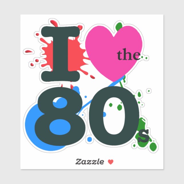 J'ai le coeur du Sticker des années 80 (Feuille)