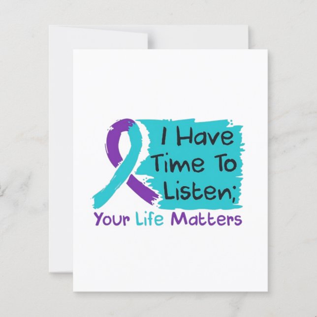 💜 J'ai le temps d'écouter ; votre vie compte (Devant)