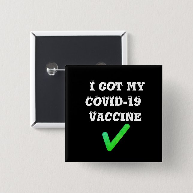 J'ai mon vaccin COVID-19. Badge (Devant & derrière)