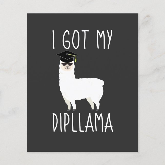 J'Ai Obtenu Mon Dipllama Graduation Llama Pun Invi (Devant)