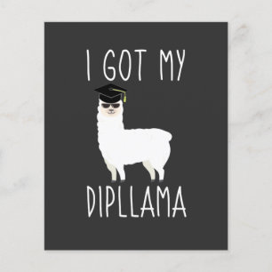 J'Ai Obtenu Mon Dipllama Graduation Llama Pun Invi