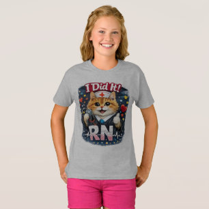 J'ai Réussi Infirmière Diplômée Chat Drôle T-Shirt