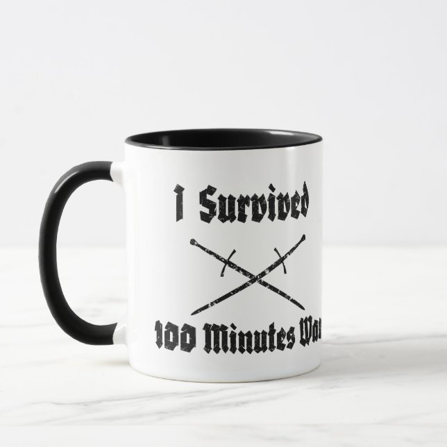 J'Ai Survécu 100 Minutes De Mug De Guerre (Gauche)