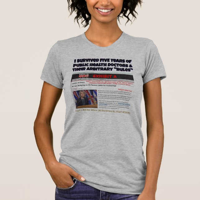 J'ai survécu 5 ans par RoseWrites T-Shirt (Devant)