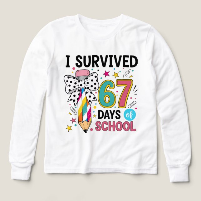 j'ai survécu 67 jours de chemise d'école (Motif recto)
