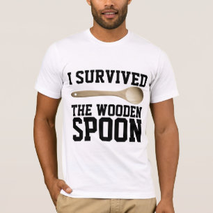 J'AI SURVÉCU À LA CUILLÈRE EN BOIS, T-shirts drôle