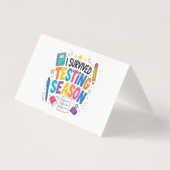 J'ai survécu à la saison des tests Humour scolaire (Front)