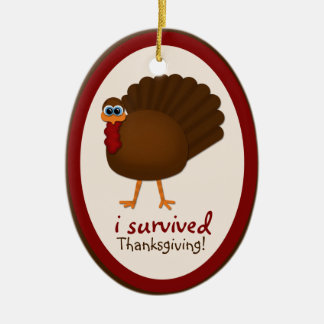 J'ai survécu au thanksgiving ! Ornement de Noël de