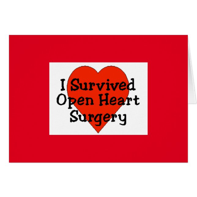 J'ai survécu Open Heart Surgery Card (Devant Horizontal)