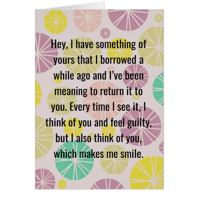 "J'ai toujours cette chose que j'ai emprunté" la (Devant)