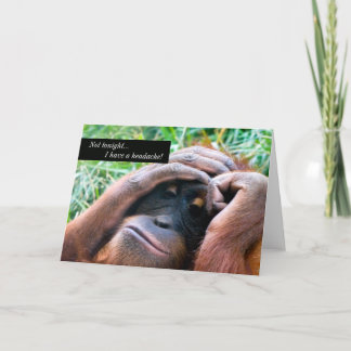 J'Ai Un Mal De Tête Orangutan Portant Une Carte De