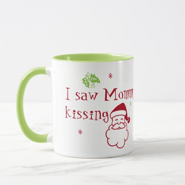 J'Ai Vu maman embrasser le Père Noël Mug (Gauche)