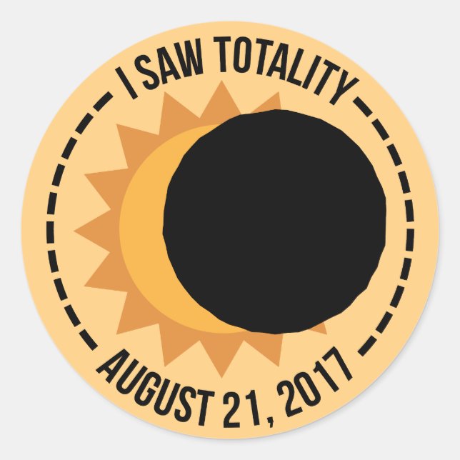 J'Ai Vu Totalité Solaire Eclipse 2017 Stickers (Devant)
