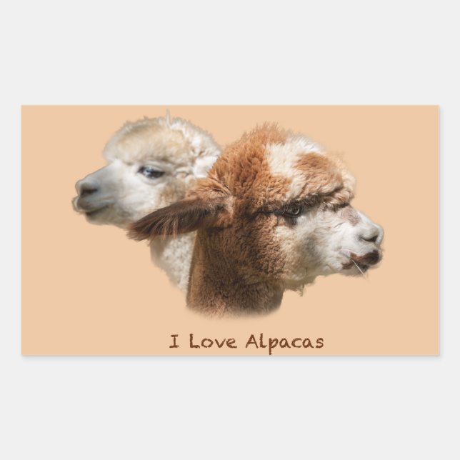 J'aime Alpacas Stickers Rectangle (Devant)