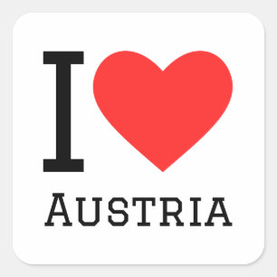 J'aime autocollant carré austria