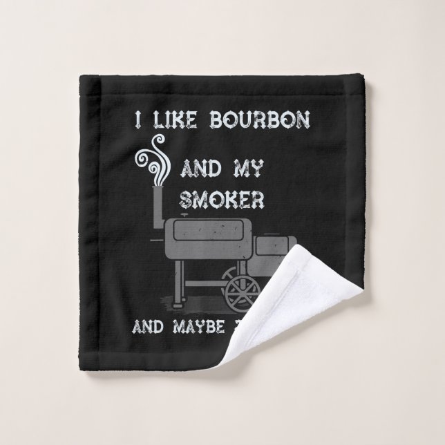 J'Aime Bourbon Et Mon Fumeur Et Peut-Être 3 Person (Gant de toilette)